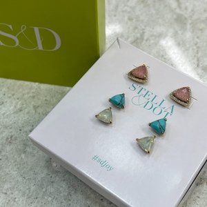 Stella & Dot Delicate Sommerville Halo Studs - Turquoise